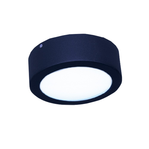 Plafon redondo G9 con vidrio satinado color negro